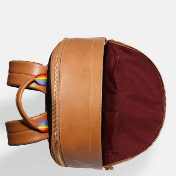 Coach West Backpack In Rainbow Signature Canvas - Picture 2 of 3